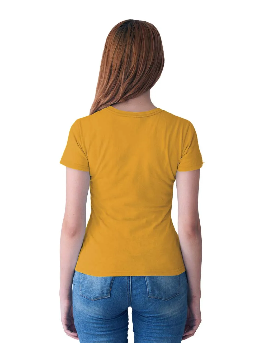 WOMENS BTS -3 PRINTED TSHIRT - MUSTARD