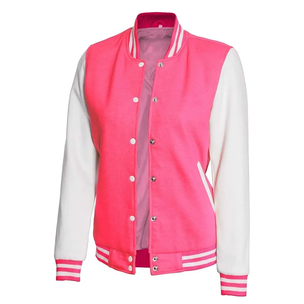 Women's Letterman Highschool Pink Varsity Jacket