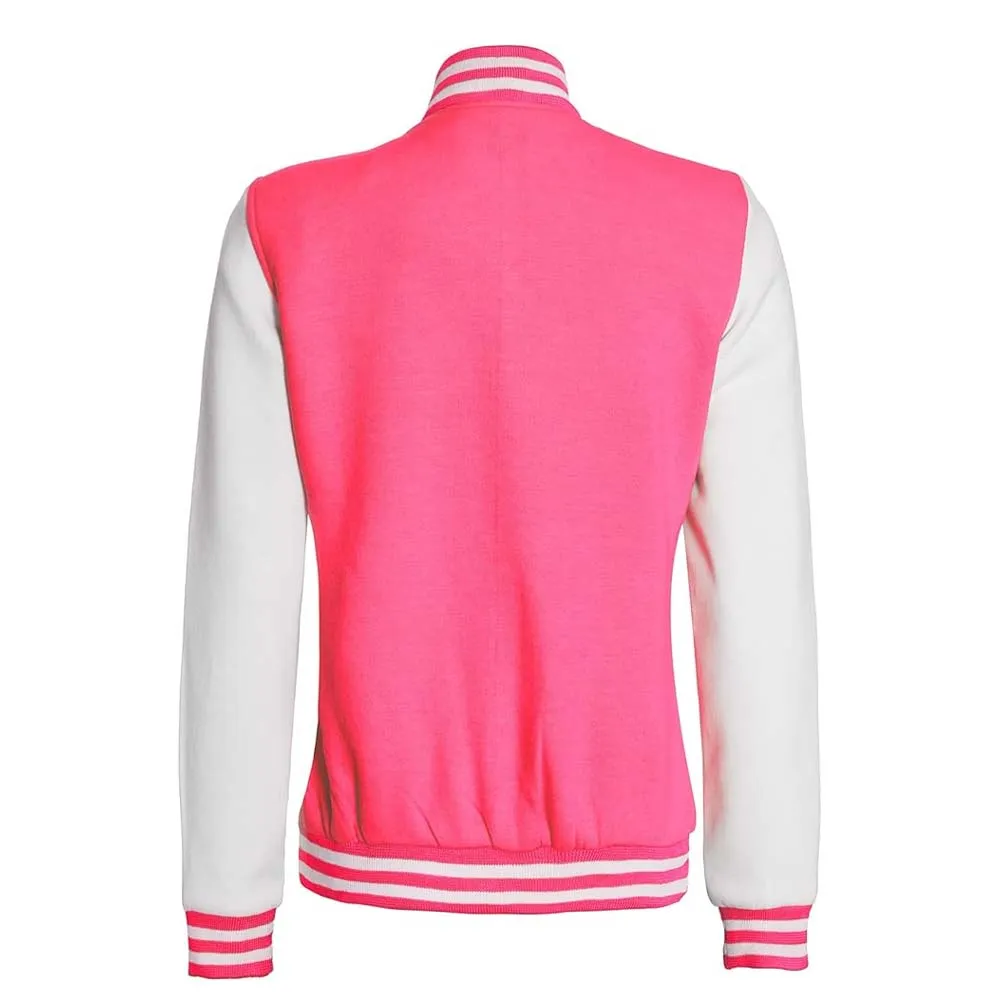 Women's Letterman Highschool Pink Varsity Jacket