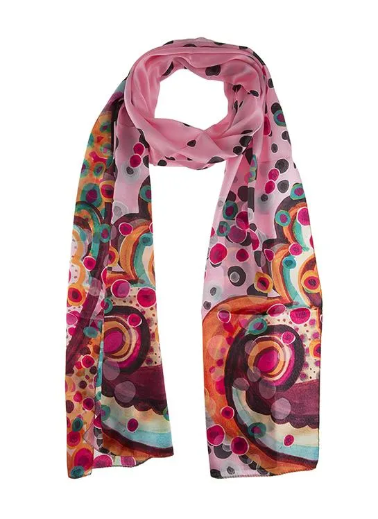 Women's Multi-Coloured Circus Print Lightweight Scarf