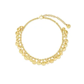 Yellow Gold Shell Charm Choker Necklace