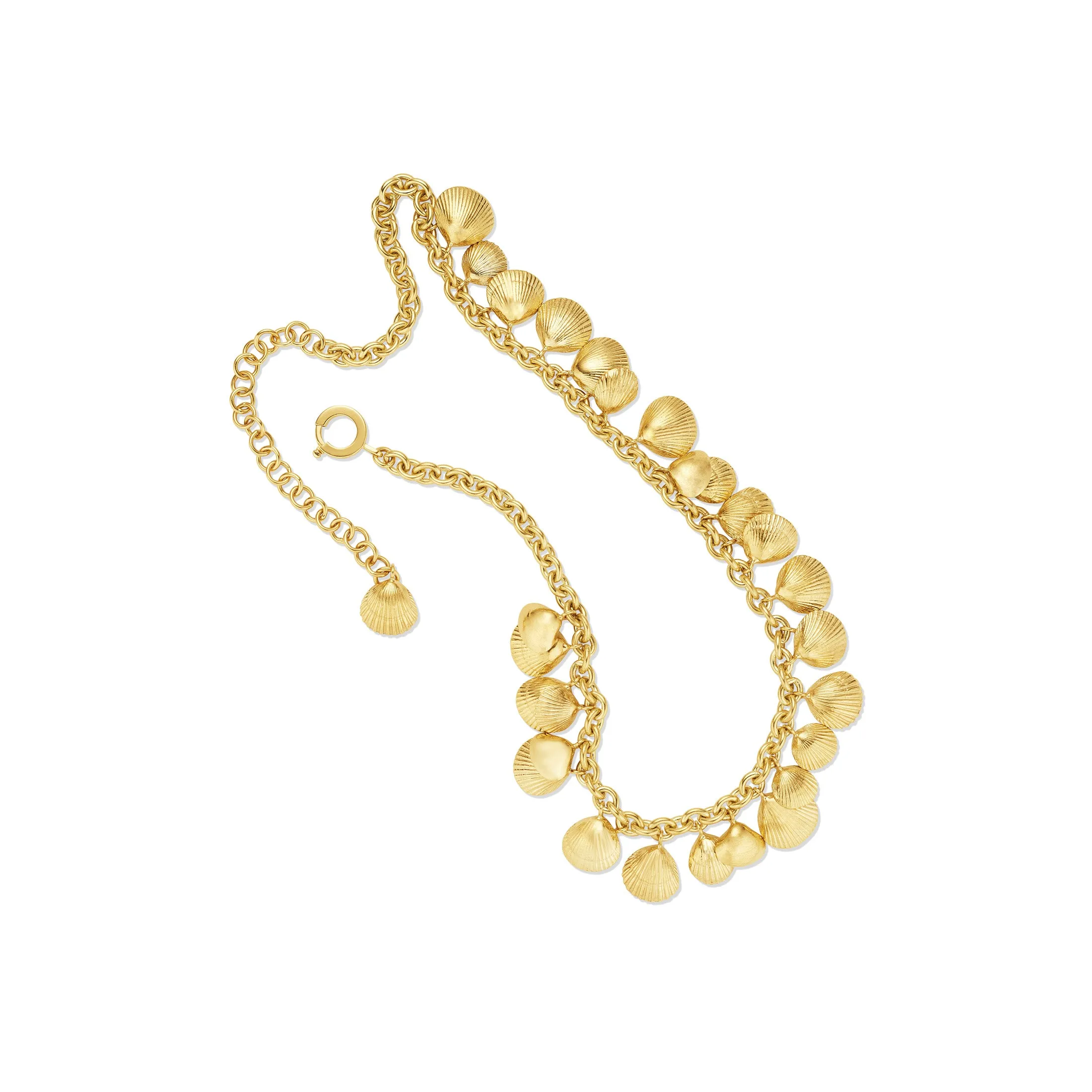 Yellow Gold Shell Charm Choker Necklace