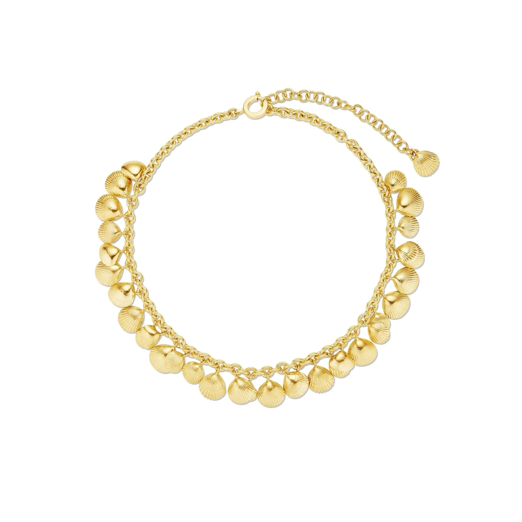 Yellow Gold Shell Charm Choker Necklace