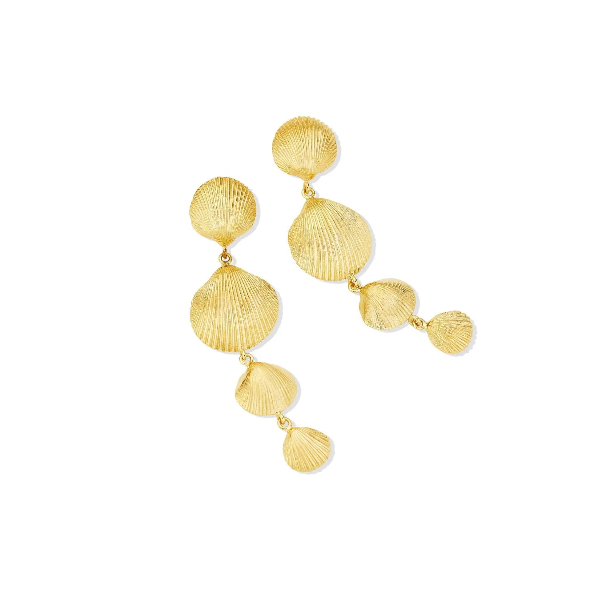 Yellow Gold Shell Drop Earrings