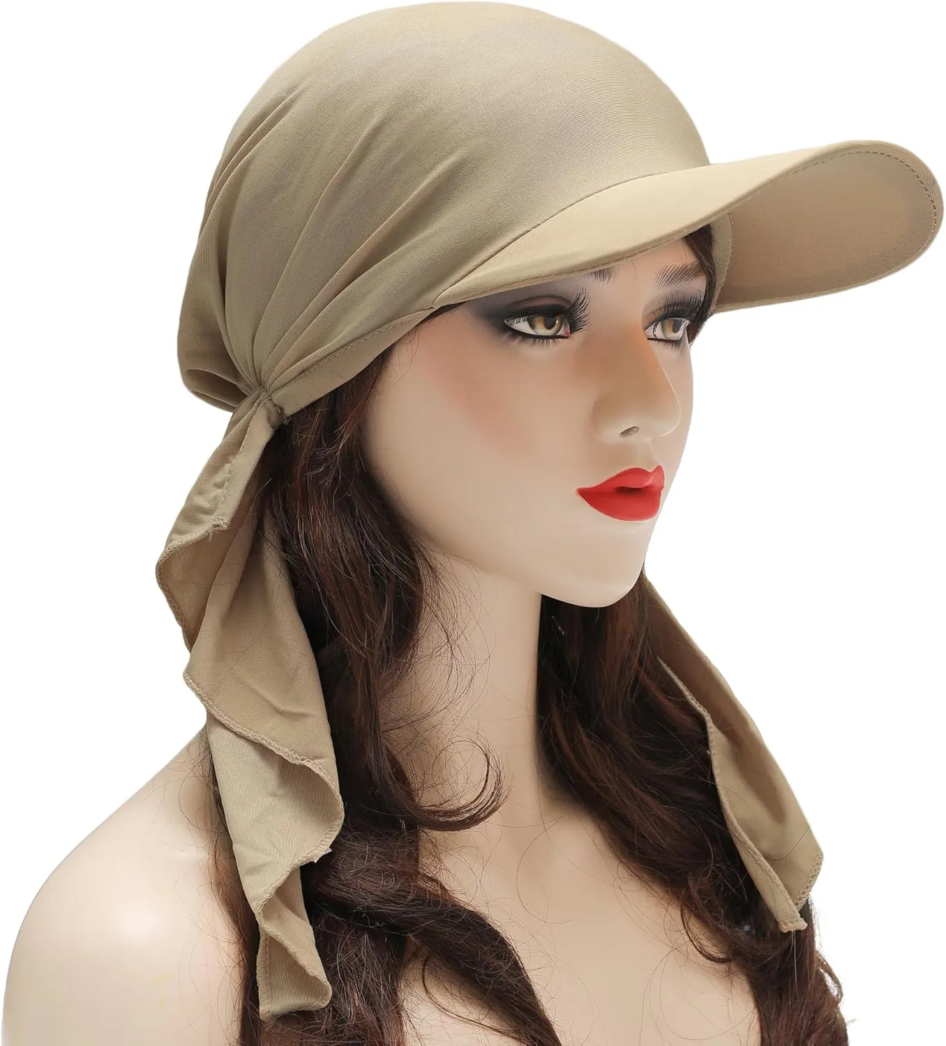 ZLYC Chemo Headwear for Women Brim Visor Head Scarf Pre Tied Headwraps Lightweight Skull Cap