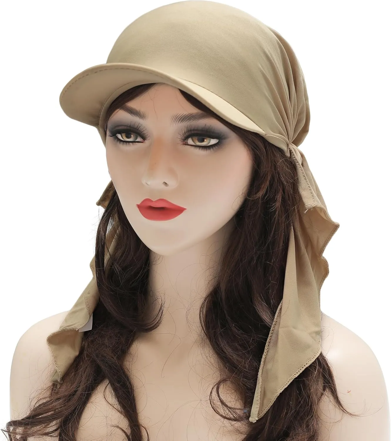ZLYC Chemo Headwear for Women Brim Visor Head Scarf Pre Tied Headwraps Lightweight Skull Cap