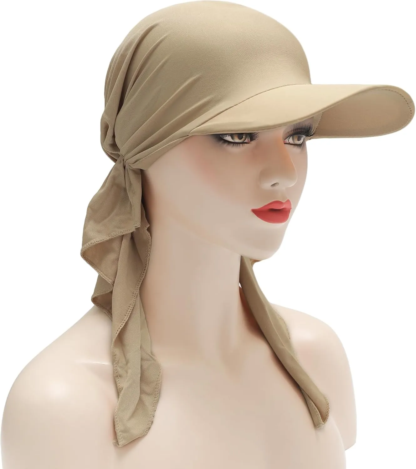 ZLYC Chemo Headwear for Women Brim Visor Head Scarf Pre Tied Headwraps Lightweight Skull Cap