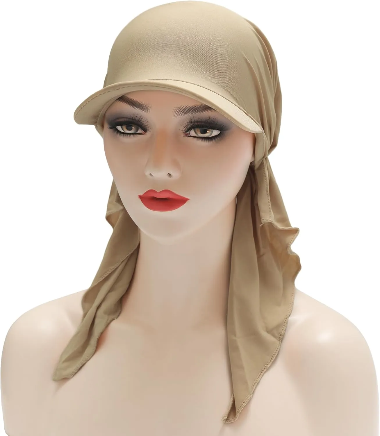 ZLYC Chemo Headwear for Women Brim Visor Head Scarf Pre Tied Headwraps Lightweight Skull Cap