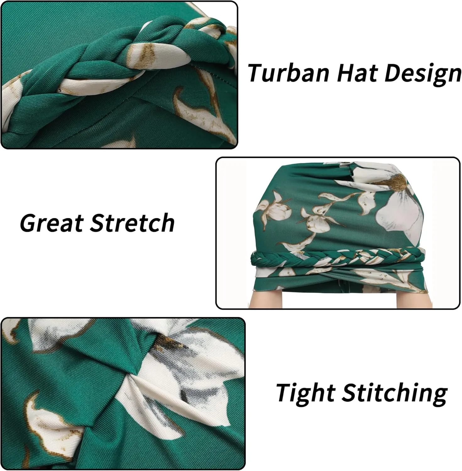 ZLYC Chemo Headwear Pre Tied Turban Headwrap Lightweight Beanie Hat for Women